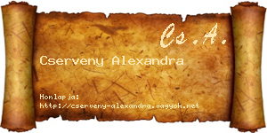 Cserveny Alexandra névjegykártya