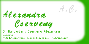 alexandra cserveny business card